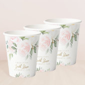 Elegant Floral Waterverf Goud Vrijgezellenfeest Papieren Bekers