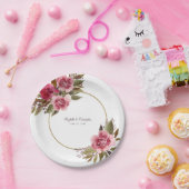 Elegant Floral Waterverf Greenery Fancy Wedding Papieren Bordje (Feest)