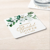 Elegant Floral Waterverf Greenery Vrijgezellenfees Kartonnen Onderzetters (Schuin)