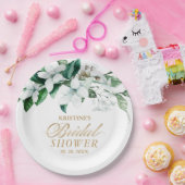 Elegant Floral Waterverf Greenery Vrijgezellenfees Papieren Bordje (Feest)