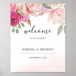 Elegant Floral Waterverf handgeschilderd Poster