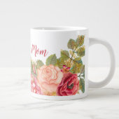 Elegant Floral Waterverf "Ik hou van je moeder" Grote Koffiekop (Rechts)