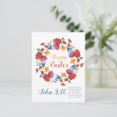 Elegant Floral Waterverf John 3:16 Briefkaart (Staand voorkant)