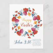 Elegant Floral Waterverf John 3:16 Briefkaart (Voorkant)