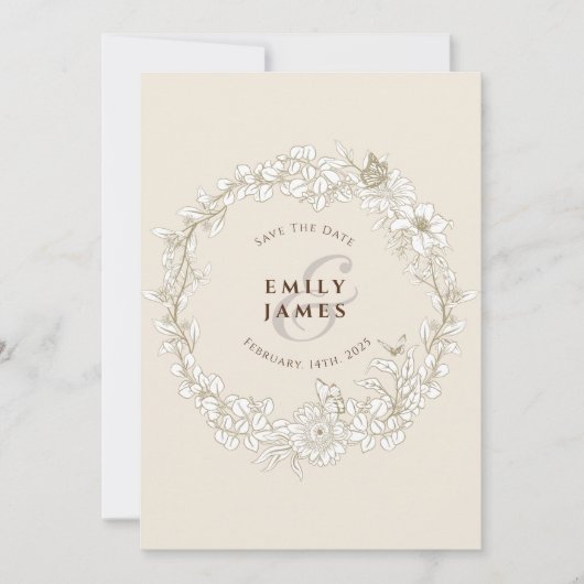 Elegant Floral Waterverf Kaart (Voorkant)