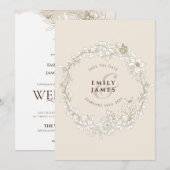 Elegant Floral Waterverf Kaart (Voorkant / Achterkant)