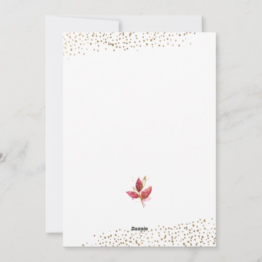 Elegant Floral Waterverf kerstfoto Feestdagenkaart (Achterkant)