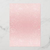 Elegant Floral Waterverf Licht roze Quinceanera Folie Uitnodiging (Achterkant)