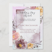 Elegant Floral Waterverf Moederdag Brunch Kaart (Voorkant)