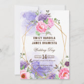 Elegant Floral Waterverf omwoeld huwelijk Kaart (Voorkant)