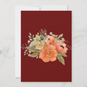 Elegant Floral Waterverf Oranje Greenery Wedding Kaart (Achterkant)