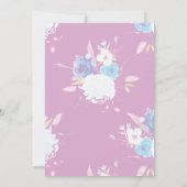 Elegant Floral Waterverf Paars Hallo Baby shower Kaart (Achterkant)