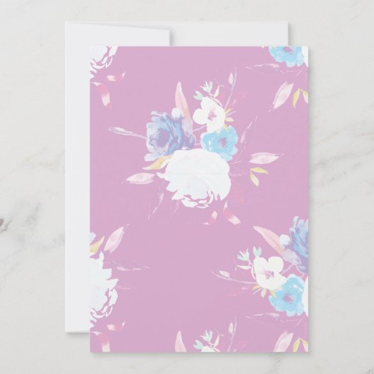 Elegant Floral Waterverf Paars Hallo Baby shower Kaart (Achterkant)