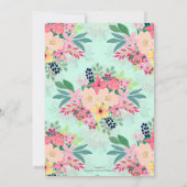 Elegant Floral Waterverf Paint Mint Girly Design Kaart (Achterkant)