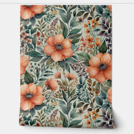 Elegant Floral Waterverf Pattern Behang