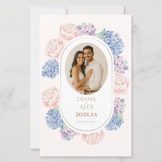 Elegant Floral  Waterverf Pioenenprogramma (Voorkant)