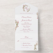 Elegant Floral Waterverf roept alles in één keer o All In One Uitnodiging (Binnen)