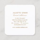 Elegant Floral Waterverf Roos Square Bus Vierkante Visitekaartje (Achterkant)