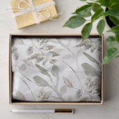 Elegant Floral Waterverf Sage Gray Tissuepapier (Geschenk)