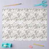 Elegant Floral Waterverf Sage Gray Tissuepapier (Craft)