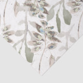 Elegant Floral Waterverf Sage Gray Tissuepapier (Detail)
