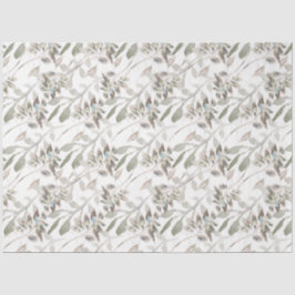 Elegant Floral Waterverf Sage Gray Tissuepapier