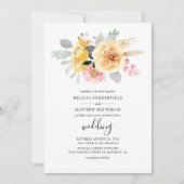 Elegant Floral Waterverf Script Botanical Wedding Kaart (Voorkant)