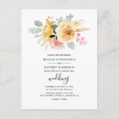 Elegant Floral Waterverf Script Botanical Wedding Uitnodiging Briefkaart (Voorkant)