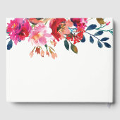 Elegant Floral Waterverf Stylish Gold Wedding Gastenboek (Achterkant)