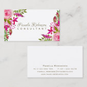 Elegant Floral Waterverf Visitekaartje (Voorkant / Achterkant)