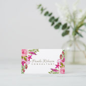Elegant Floral Waterverf Visitekaartje (Staand voorkant)