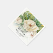 Elegant Floral Waterverf Vrijgezellenfeest Name Pa Servet (Hoek)