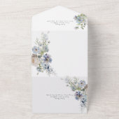 Elegant Floral Waterverf Wedding All In One Uitnodiging (Buitenkant)