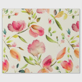 Elegant Floral Waterverf Wedding & Bridal Cadeaupapier (Vlak)