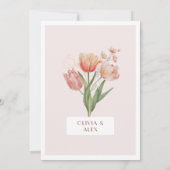 Elegant Floral Waterverf Wedding Invitation Kaart (Achterkant)