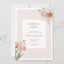 Elegant Floral Waterverf Wedding Invitation