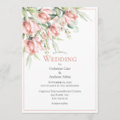 Elegant Floral Waterverf Wedding Invitation Kaart (Voorkant)