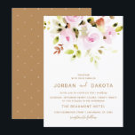 Elegant Floral Waterverf Wedding Invitation Kaart<br><div class="desc">Elegant Floral Waterverf Wedding Invitation by Eugene Design.</div>