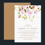 Elegant Floral Waterverf Wedding Invitation Kaart<br><div class="desc">Elegant Floral Waterverf Wedding Invitation by Eugene Design.</div>