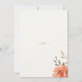 Elegant Floral Waterverf Wedding Invitation Kaart (Achterkant)