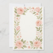 Elegant Floral Waterverf Wedding Invitation Kaart (Achterkant)