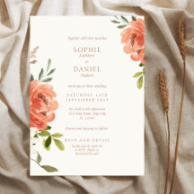 Elegant Floral Waterverf Wedding Invitation