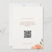 Elegant Floral Waterverf Wedding Invitation Kaart (Achterkant)