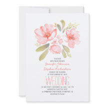 Elegant Floral Waterverf Wedding Invitations