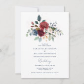 Elegant Floral Waterverf Wedding Kaart (Voorkant)