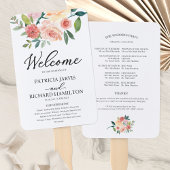 Elegant Floral Waterverf Wedding Programme Handwaaier