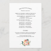 Elegant Floral Waterverf Wedding Programme Programmakaart (Achterkant)