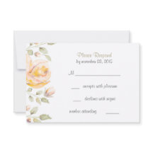 Elegant Floral Waterverf Wedding RSVP Kaarten