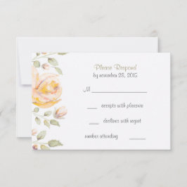 Elegant Floral Waterverf Wedding RSVP Kaarten Kaartje