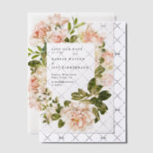 Elegant Floral Waterverf Wedding Save the Date Vellum Uitnodigingen (Offset (Uitnodiging))
